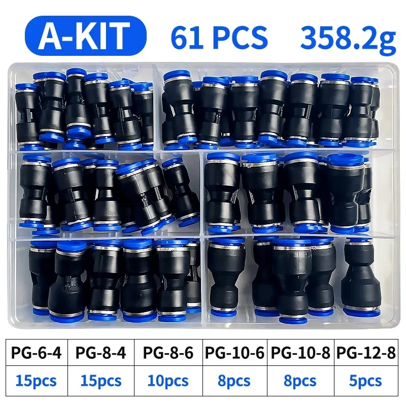 Compression Fitting Brass - 61 buah kotak PG konektor pneumatik
